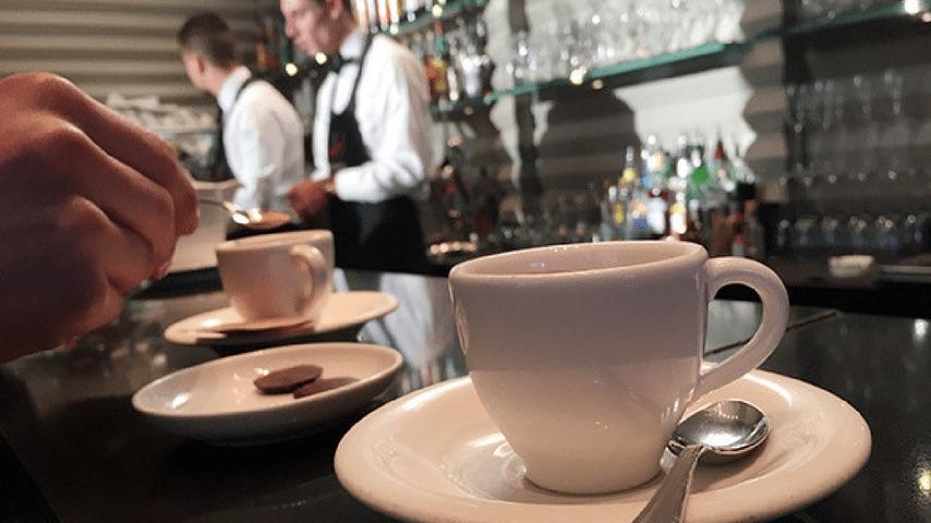 Coffee at the counter